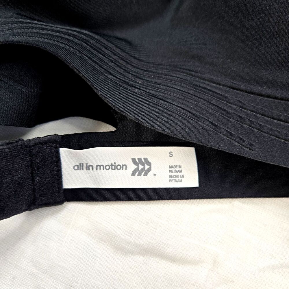 All In Motion High Support Sports Bra Black S Adjustable Straps NWT - Picture 10 of 15